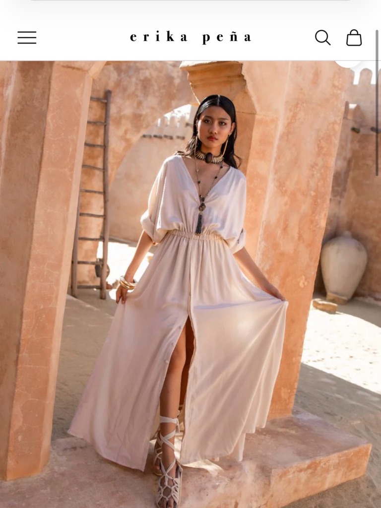 Flowing Cream/ Buttery Yellow V-Neck Maxi Dress With Gathered Waist